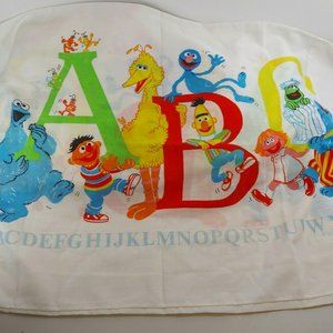 Vintage Sesame Street Twin Fitted And Flat Sheet And Pillow Case Alphabet Set